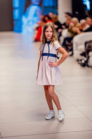 Girls’ Cotton Dress in Soft Powder Pink