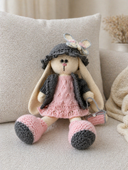 Hand-knitted rabbit toy Rosie Moonpaw