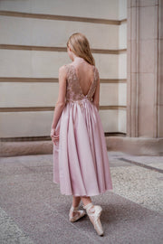 Embroidered Blush Pink Girls’ Dress