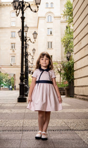 Girls’ Cotton Dress in Soft Powder Pink