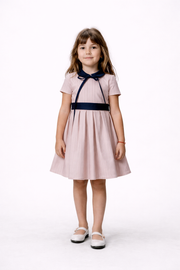 Girls’ Cotton Dress in Soft Powder Pink