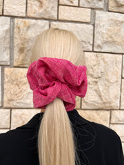 Textured Pink Scrunchie