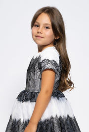 Kids organza dress with lace