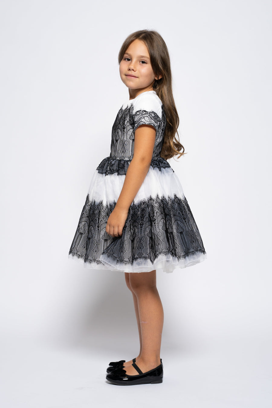 Kids organza dress with lace