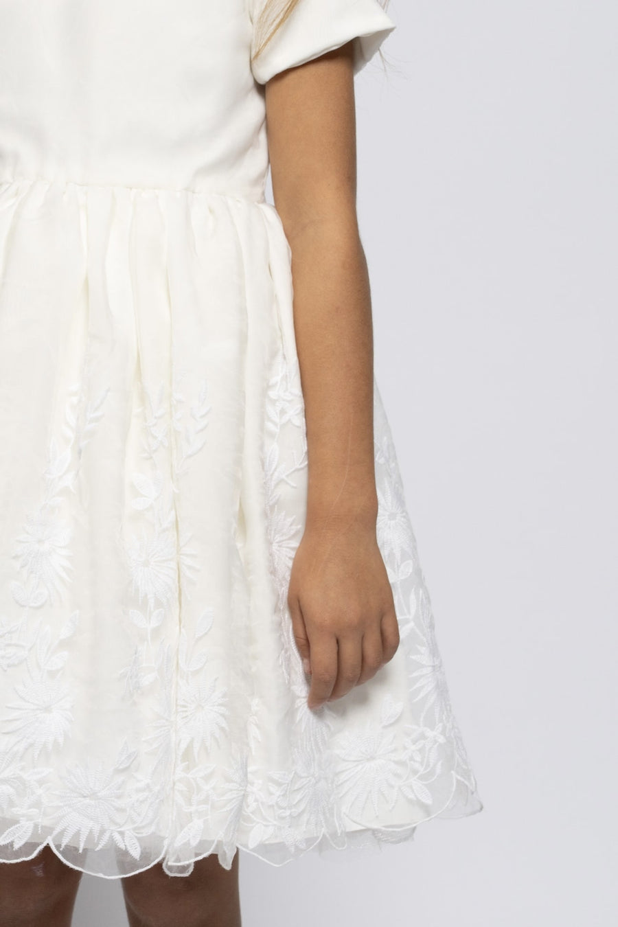 White embroidered organza dress