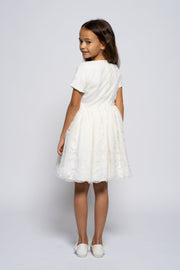 White embroidered organza dress