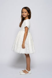 White embroidered organza dress