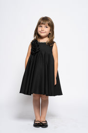 Kids black dress with roses and crystals