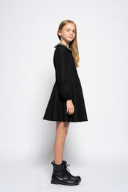 Kids black dress with crystal collar